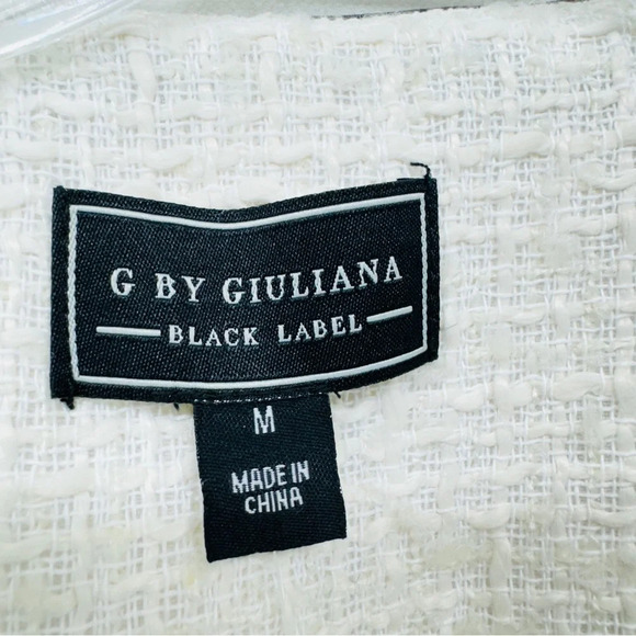 G by Giuliana Womens Faux Tweed Jacket Blazer Ivory Medium Career Casual Modest - Picture 5 of 12